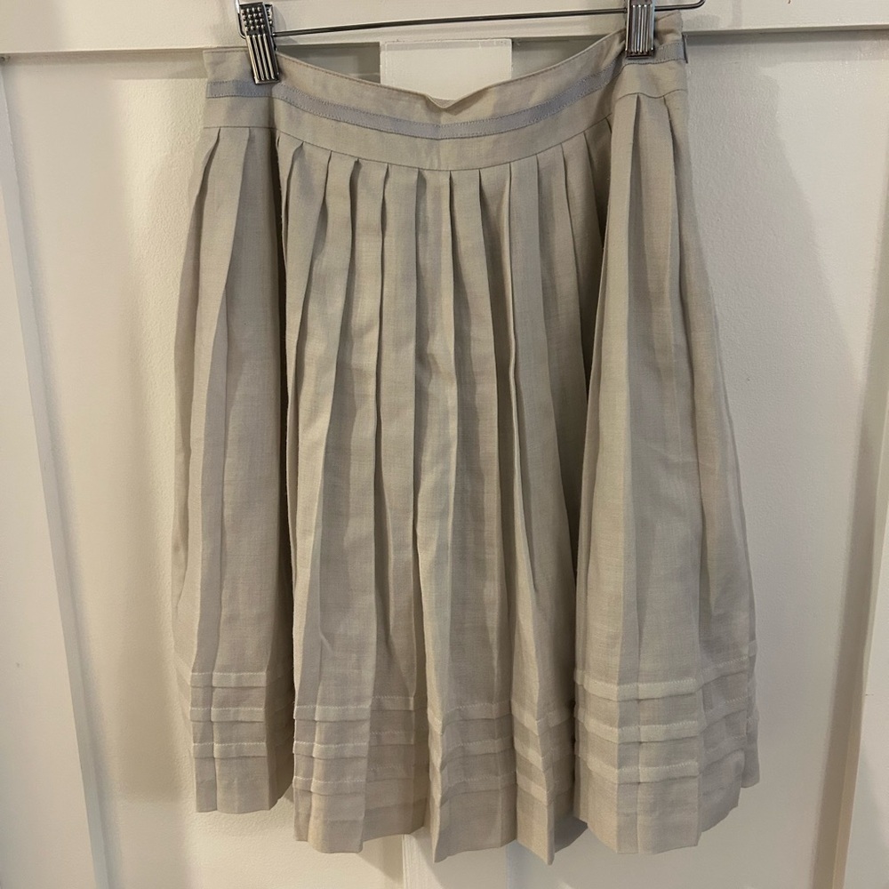 Soup Skirt Below Knee Length Midi pleated Cotton Blend 9 Off White Used